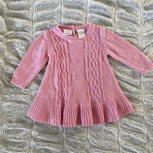 Koala Baby Toddler pink heart sweater, size 3/6M